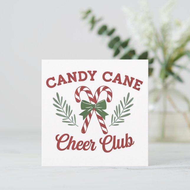 Candy Cane Julglädje Klubb Coquette Matchande  Julkort (Stående Fram)