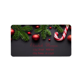 Candy Cane, julgransbollar Adressetikett