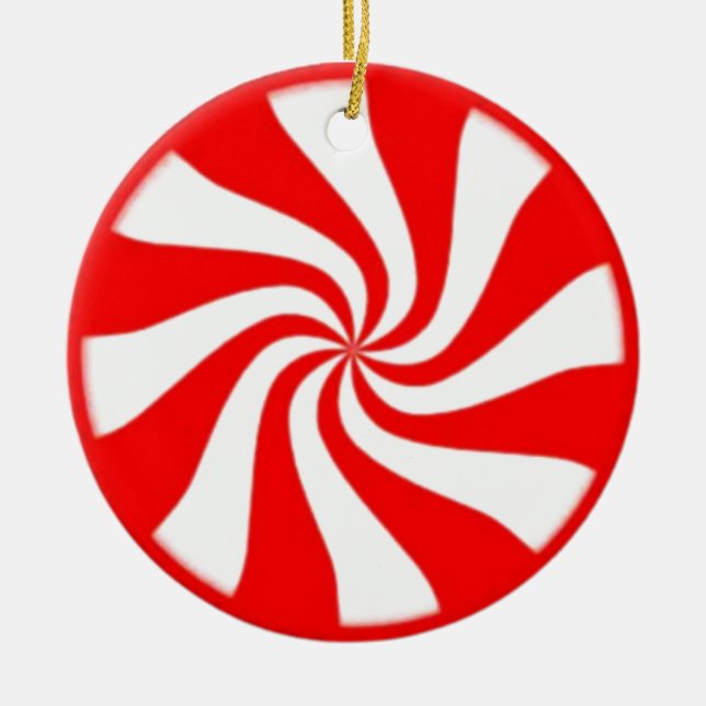 Candy cane julgransprydnad keramik (Framsidan)
