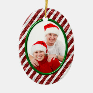 Candy cane julgransprydnad keramik