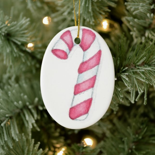 Candy cane julgransprydnad keramik (Träd)
