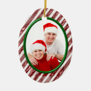 Candy cane julgransprydnad keramik