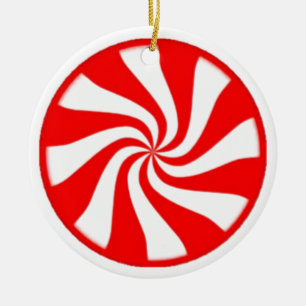 Candy cane julgransprydnad keramik