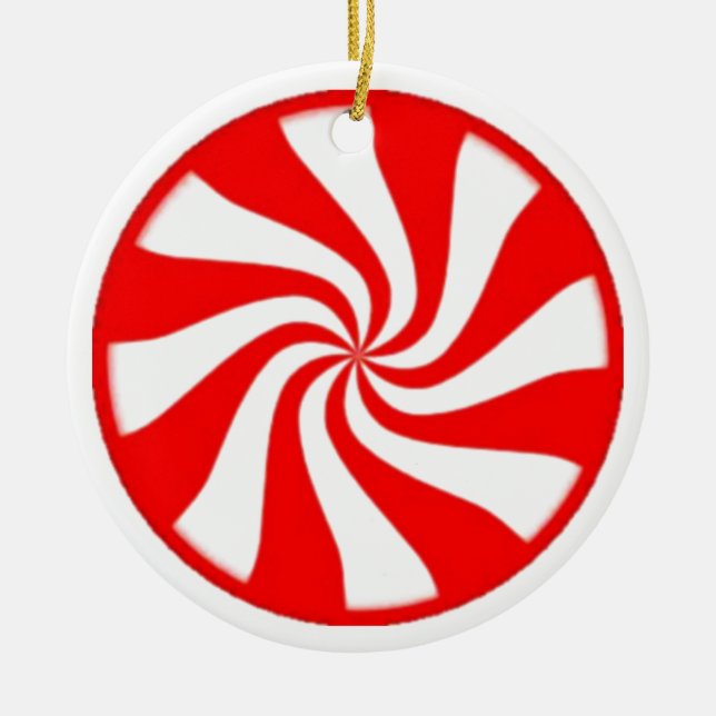Candy cane julgransprydnad keramik (Framsidan)