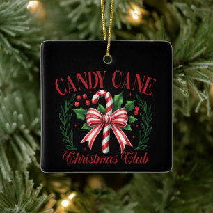 Candy Cane Julklubb Squad Matchande Vinter Julgransprydnad Keramik