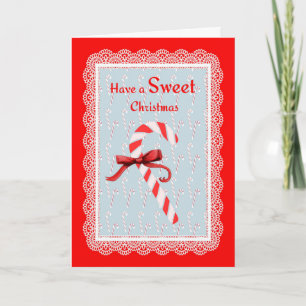 Candy cane julkort kort