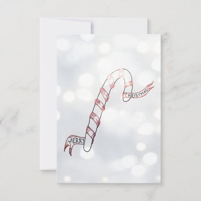 Candy cane, julkort på 3,5 tum x 5 tum kort (Framsida)