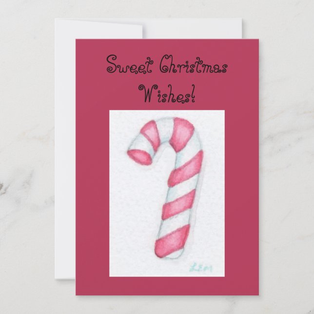 Candy cane julkort tack kort (Framsida)