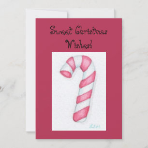 Candy cane julkort tack kort