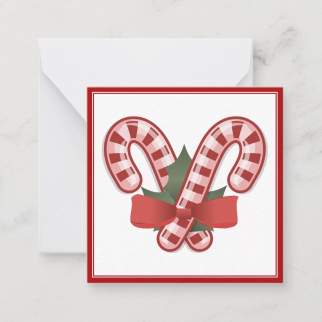 Candy cane julkort Tackkort  Anteckningskort (Framsida)
