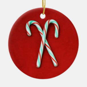 Candy cane julprydnad julgransprydnad keramik