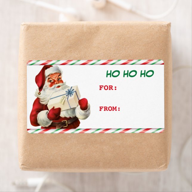 Candy cane Jultomten Gift Märkre-etikett Fraktsedel (Insitu)