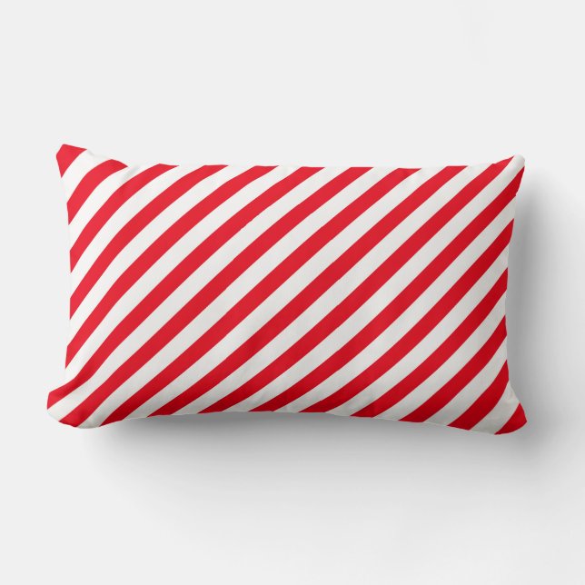 Candy Cane Jultryck Kastkudde Lumbarkudde (Framsida)