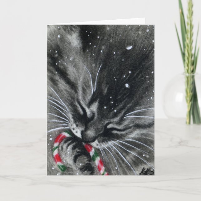 Candy cane Kattkort Helgkort (Framsida)