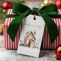 Candy cane Kisses Gingerbröd House julgåva
