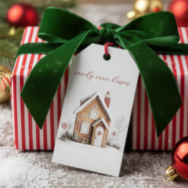 Candy cane Kisses Gingerbröd House julgåva Presentetikett