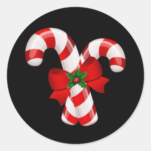 Candy Cane-klistermärken Runt Klistermärke