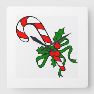 "CANDY CANE"-KLOCKAN FYRKANTIG KLOCKA