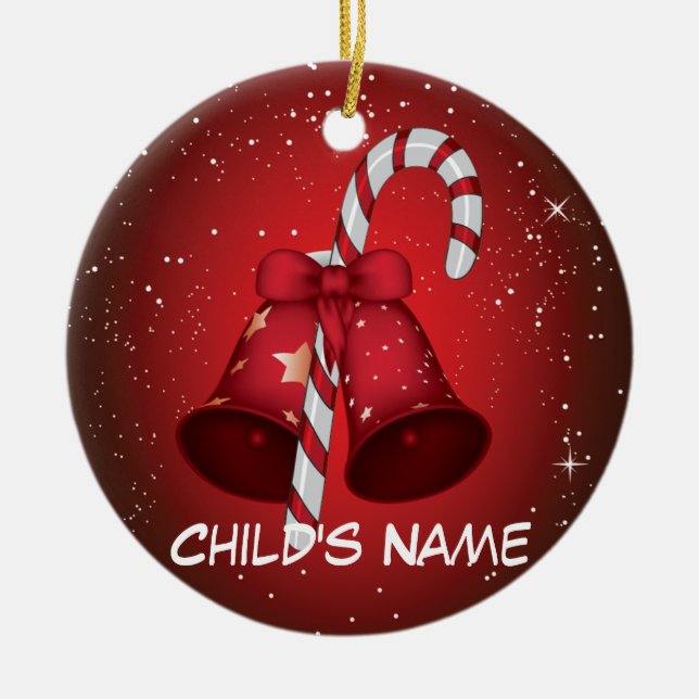 Candy cane Klockor Julgransprydnad Keramik (Framsidan)