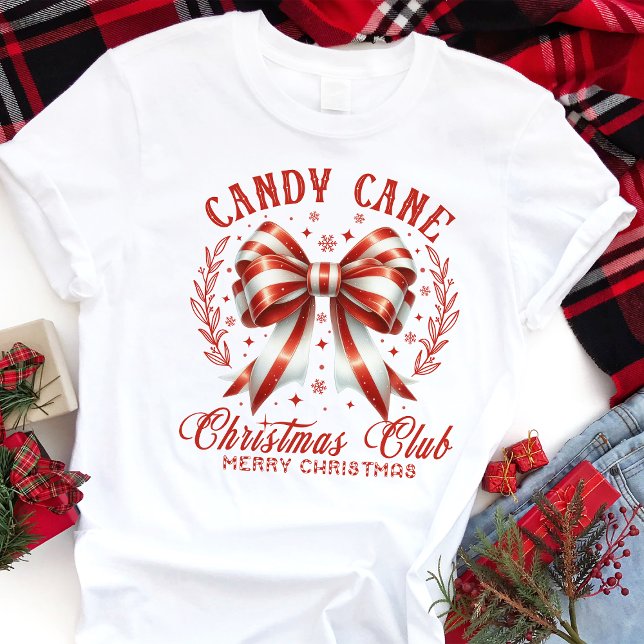 Candy cane Klubb Coquette Bow T Shirt (Skapare uppladdad)