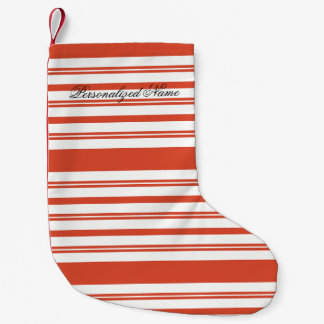 Candy Cane Kör-Strimlad-Horisontell Liten Julstrumpa