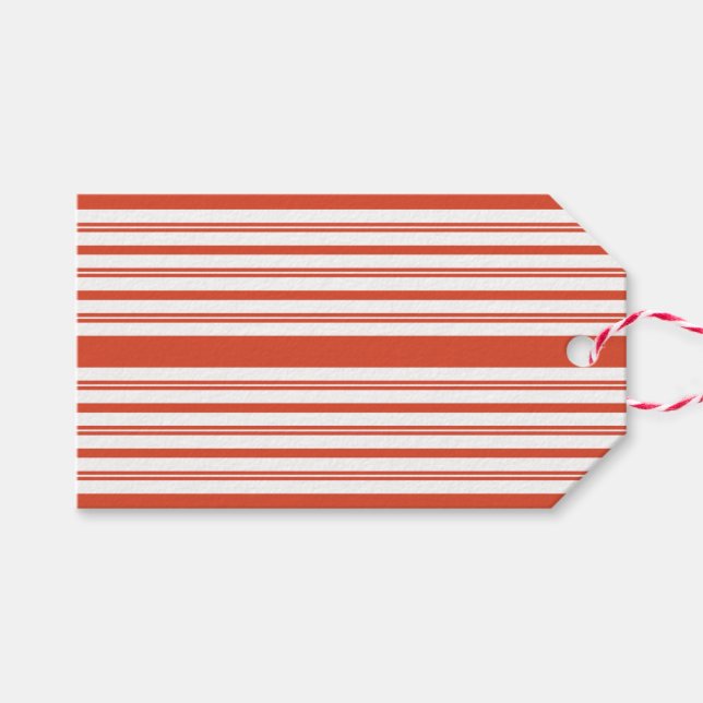 Candy Cane Kör-Stripe-Horisontell Presentetikett (Framsidan (Horizontal))