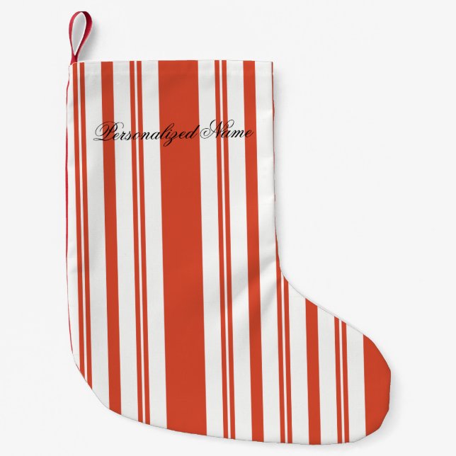 Candy Cane Kör-Stripe-Vertikal Liten Julstrumpa (Framsidan)