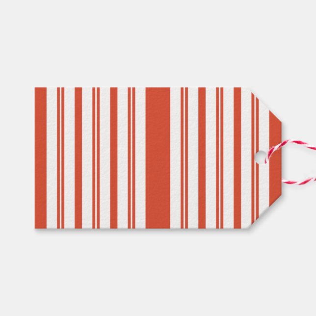 Candy Cane Kör-Stripe-Vertikal Presentetikett (Framsidan (Horizontal))