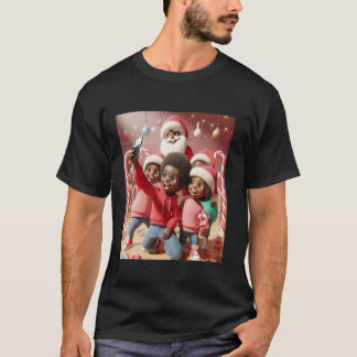 Candy cane Lane African American Santa Group Holid T Shirt
