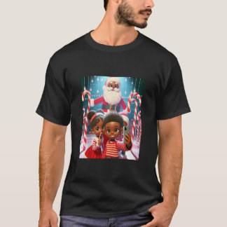 Candy cane Lane African American Syskon Helgdag T Shirt