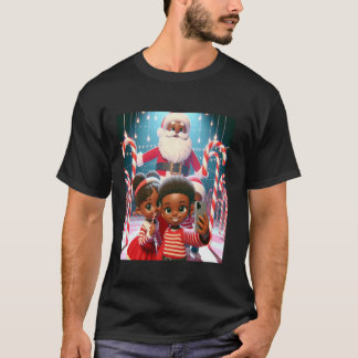 Candy cane Lane African American Syskon Helgdag T Shirt