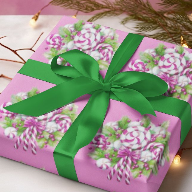 Candy cane Lila och Rosa jul Presentpapper (Skapare uppladdad)