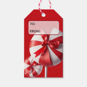 Candy cane Lollies/red/Gift Märkre Presentetikett