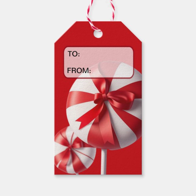 Candy cane Lollies/red/Gift Märkre Presentetikett (Framsidan)