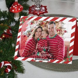 Candy cane-mappat gratulationskort kort