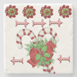 Candy cane Marble Stone Underlägg jul