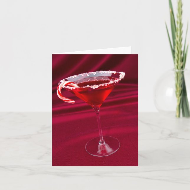 Candy cane Martini Blank Card Tack Kort (Framsida)