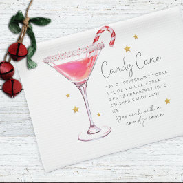 Candy cane Martini Drink Helgdag julrecept Kökshandduk