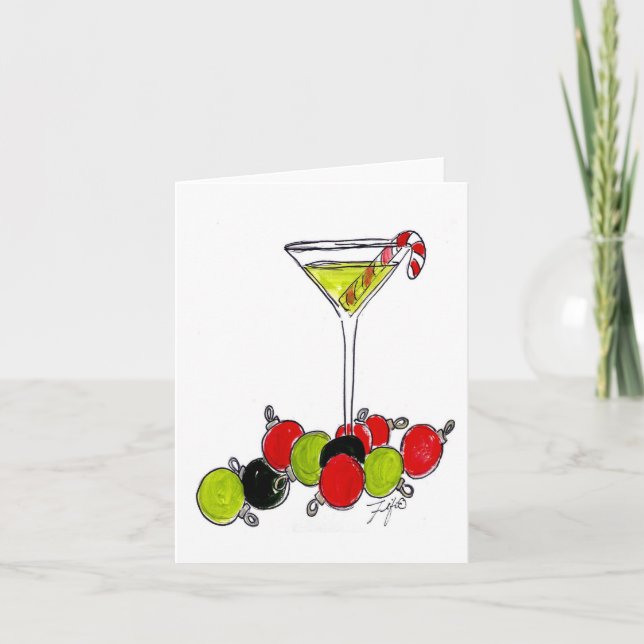 Candy Cane Martini Kort (Framsida)