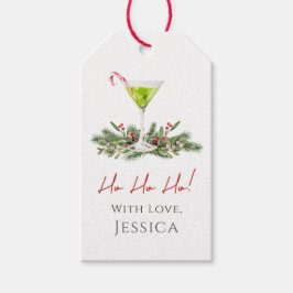 Candy Cane Martini och Misteltoe Holiday Presentko Presentetikett