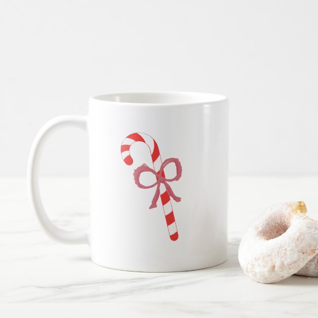 Candy cane med Bow Kaffemugg (Med munk)
