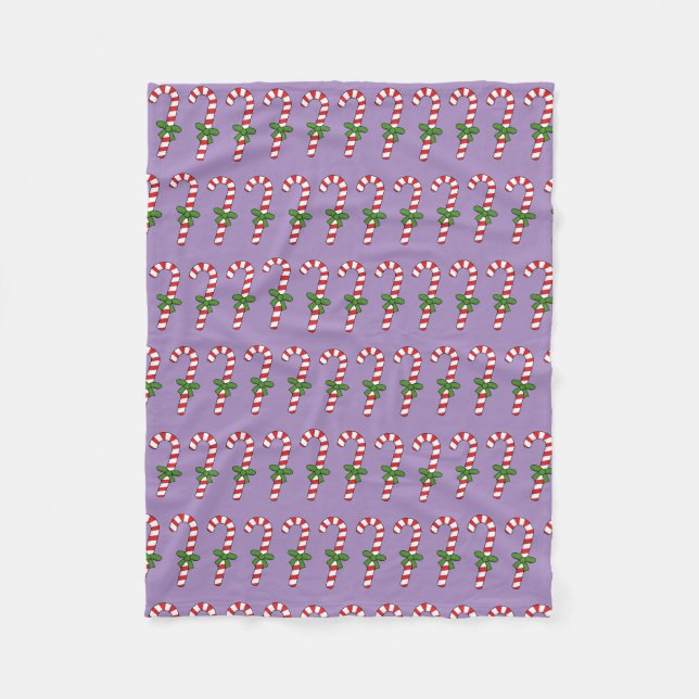 Candy cane med Grönt Ribbon Fleecefilt (Framsidan)