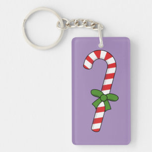 Candy cane med Grönt Ribbon Nyckelring