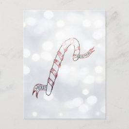 Candy cane med Ribbon, vykort för jul