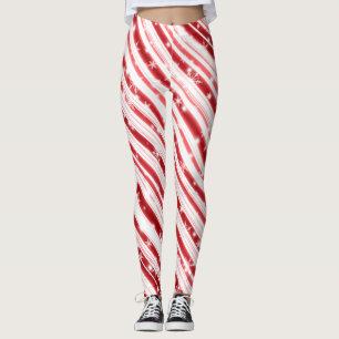 Candy cane med stjärnor och Snöflingor Leggings