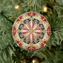 Candy cane Medallion Ornament 14851