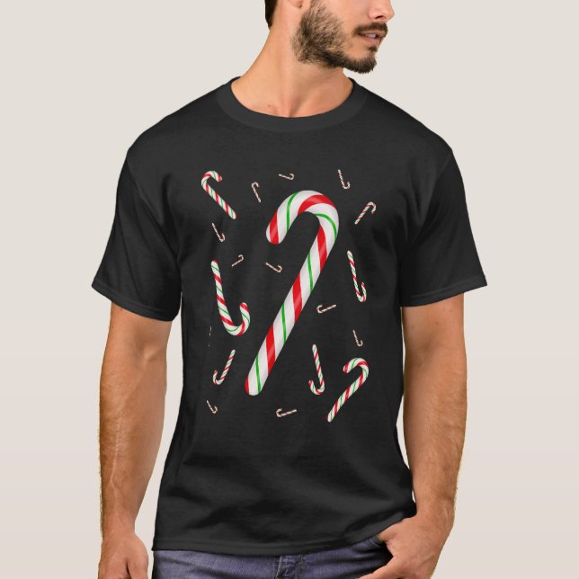 Candy cane Merry och Bright Red and White Candy Co T Shirt (Framsida)