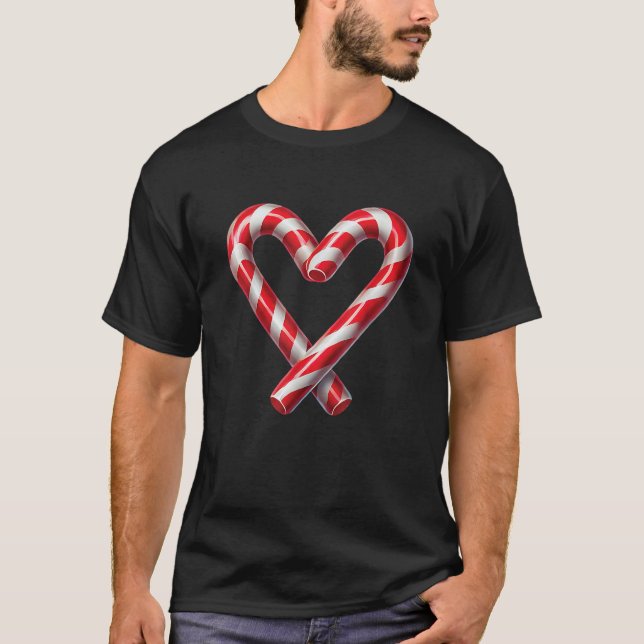Candy cane Merry och Bright Red and White Candy Co T Shirt (Framsida)