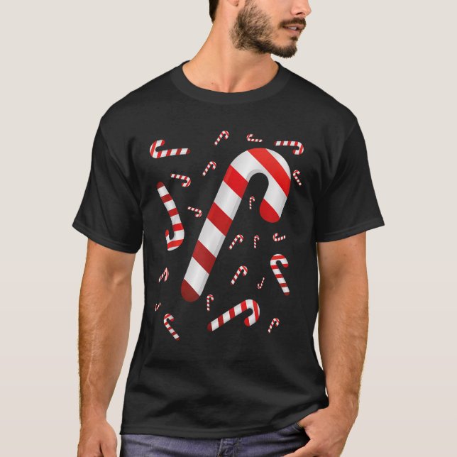 Candy cane Merry och Bright Red and White Candy Co T Shirt (Framsida)