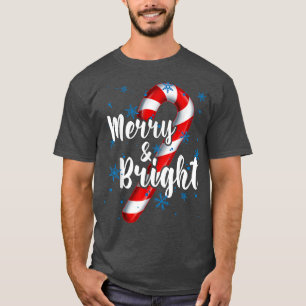 Candy cane Merry och Bright Red and White Candy Sn T Shirt